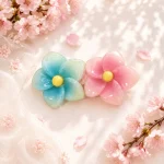گیره مو طرح گل ژله‌ای دو رنگ