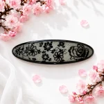 گیره مو فرانسوی مجلسی طرح گل مشکی