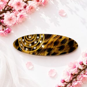 گیره مو فرانسوی مجلسی شاینی پلنگی