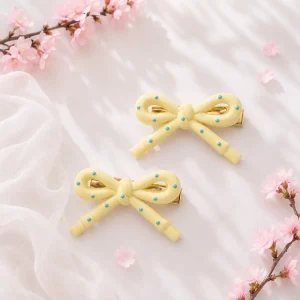 گیره مو پاستیلی خال خالی