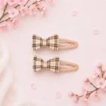 گیره مو پاپیون طرح چهارخونه